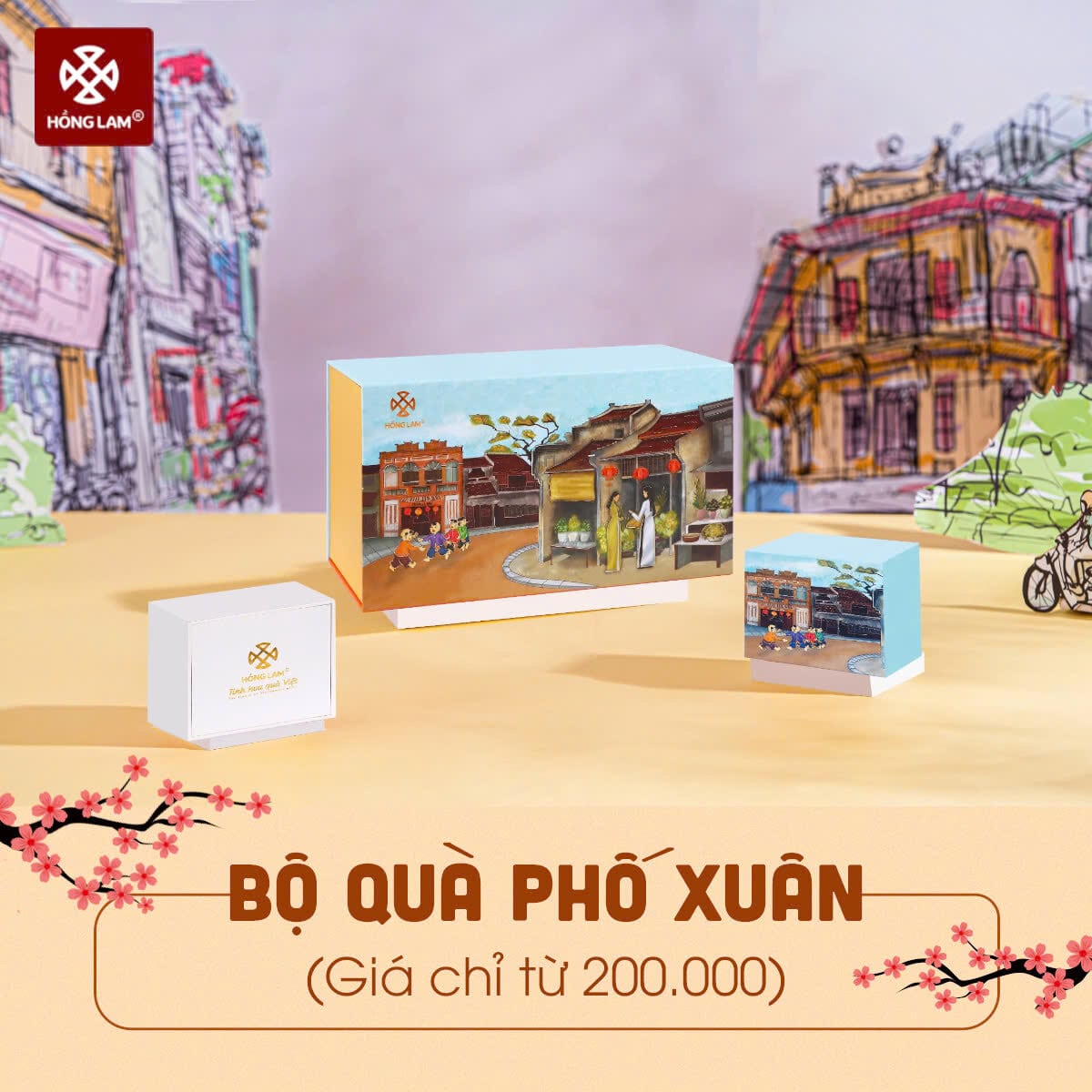 bộ quà tết 2025 phố xuân