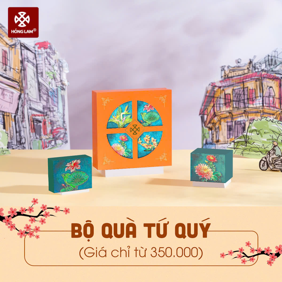 bộ quà tết 2025 tứ quý