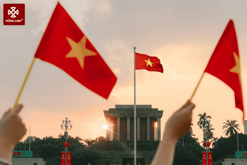lễ thượng cờ và hạ cờ tại lăng Bác