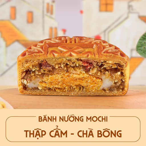 Bánh nướng mochi Thập cẩm - Chà bông