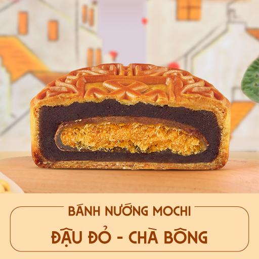 Bánh nướng mochi Đậu đỏ - Chà bông
