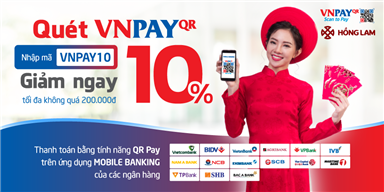 Tưng bừng lộc xuân - Giảm ngay 10% khi thanh toán QR PAY