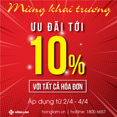 Ưu đãi ngay 10% nhân dịp khai trương CH 19 Tô Hiệu, Hải Phòng
